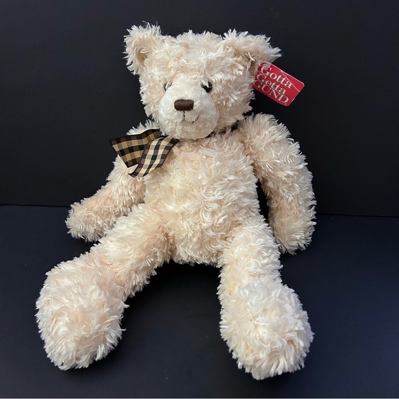 Vintage GUND cream bogie teddy bear NWT 15” tall plush - Picture 1 of 7